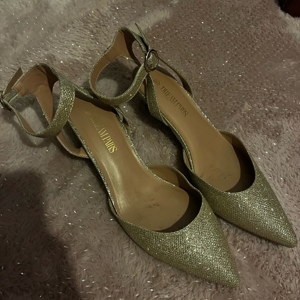 The Attico Women's Gold Glitter Heels